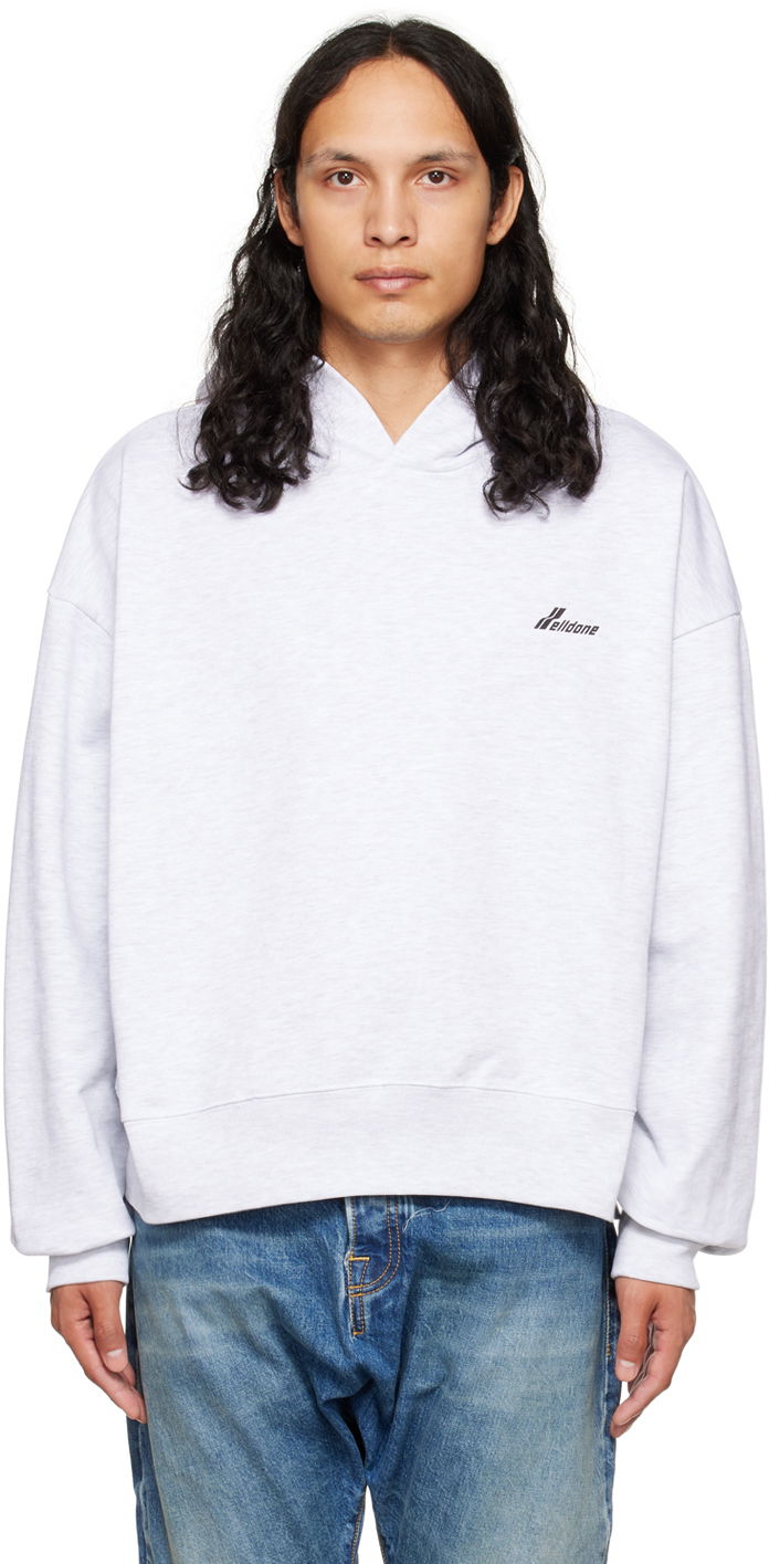 Mikina We11done We11done Lettering Symbol Hoodie Šedá | WD-TH3-22-840-U-GY, 0