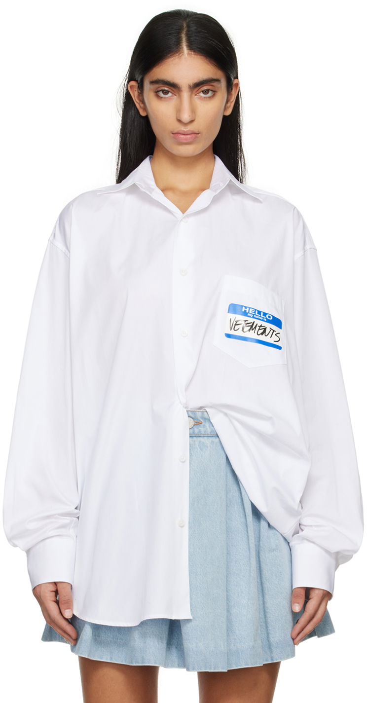 Košeľa VETEMENTS 'My Name Is' Shirt Biela | UE64SH140W