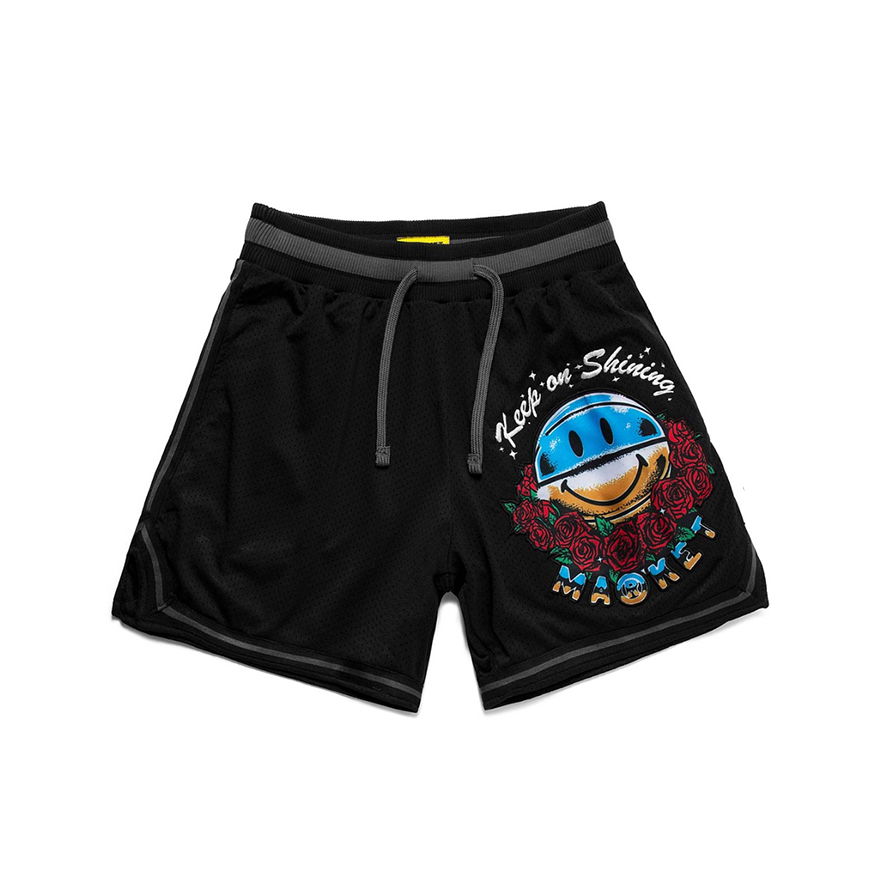 Šortky MARKET Smiley Keep On Shining Mesh Shorts Čierna | 395000499, 0