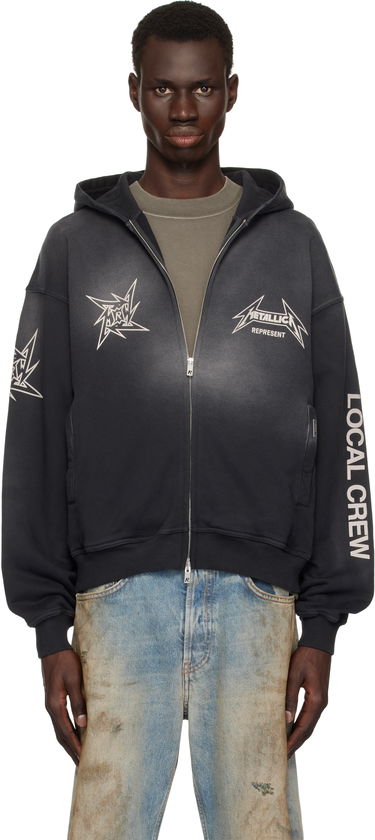 Mikina Represent Clo Represent Metallica Local Crew Zip-Up Hoodie Čierna | MLM4370, 0