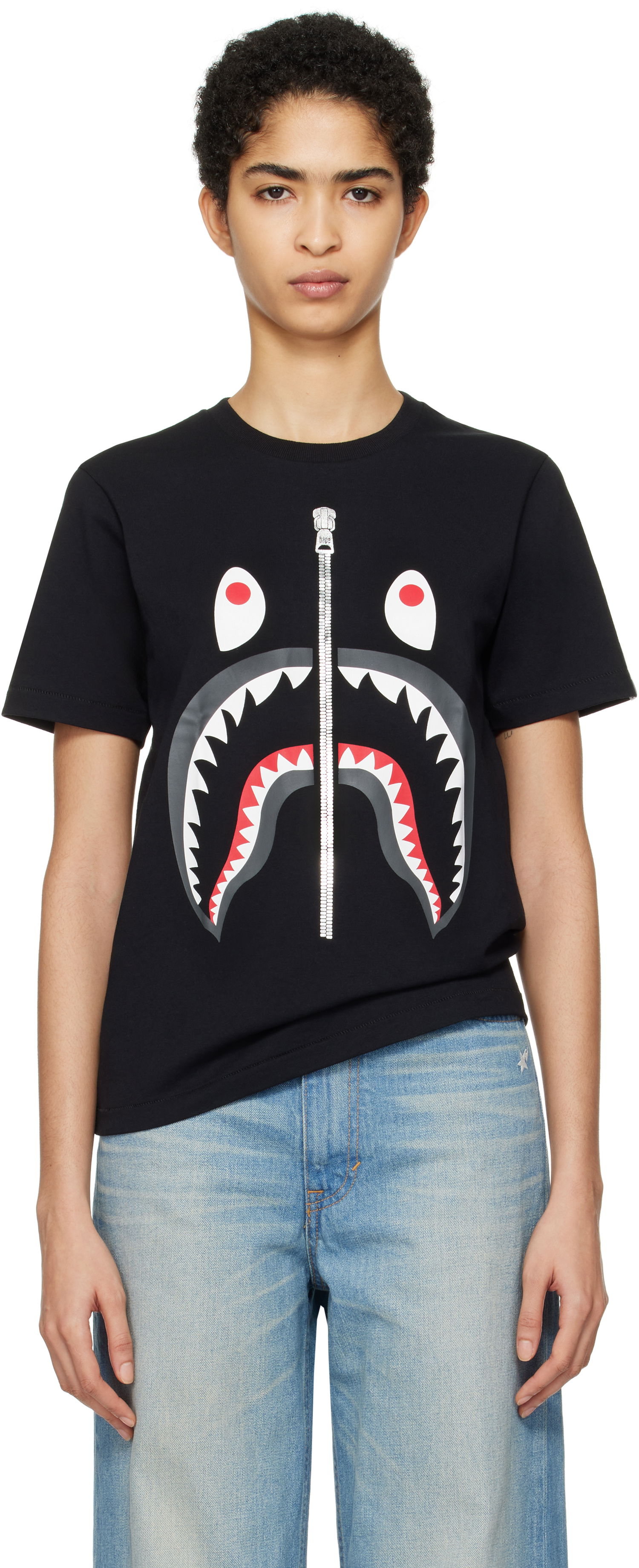 Tričko BAPE Shark Graphic Cotton T-shirt Čierna | 001TEK802003L, 0