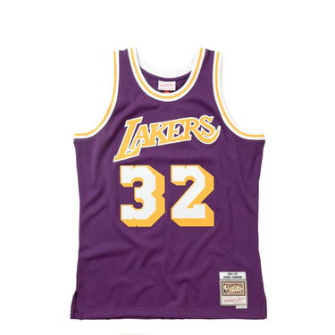 Dres Mitchell & Ness NBA Swingman Jersey Los Angeles Lakers Magic Johnson Fialová | SMJYGS18176-LALPURP84EJH, 0