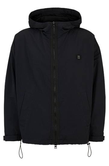 Parka BOSS Hooded Windbreaker with Logo Badge Čierna | 50505432
