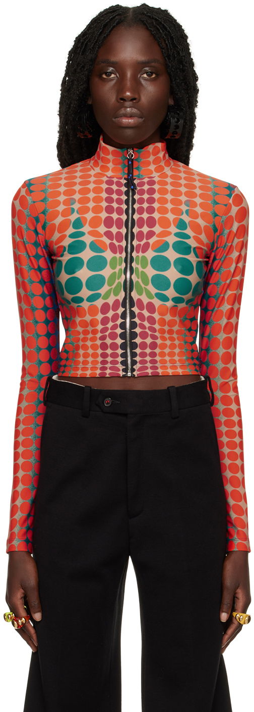 Sveter Jean Paul Gaultier Jean Paul Gaultier Dots Print Zip-Up Track Top Rôznofarebný | 22/09-F-TO043-J512, 0