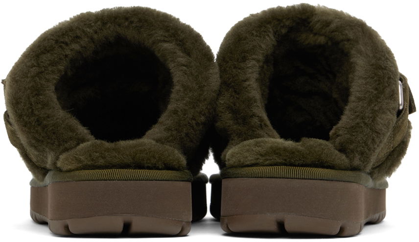 Oblečenie Burberry Burberry Chubby Suede & Shearling Slippers Zelené | 8092549, 1
