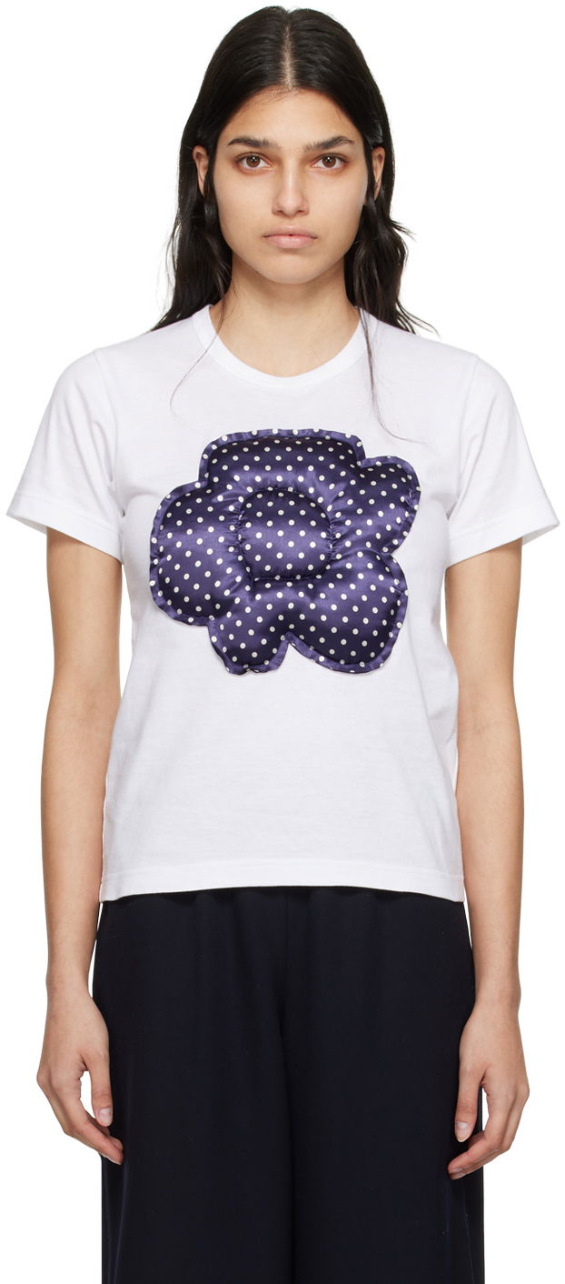 Tričko Comme des Garçons Comme des Garçons Girl Dot Appliqué T-Shirt Biela | NK-T004-051, 0