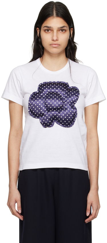 Tričko Comme des Garçons Comme des Garçons Girl Dot Appliqué T-Shirt Biela | NK-T004-051, 0