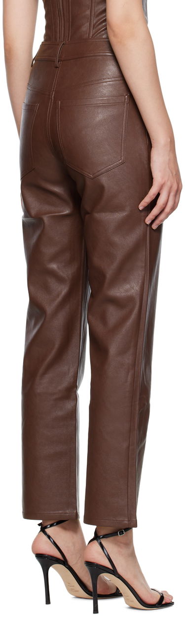 Nohavice Miaou Miaou Junior Faux-Leather Straight-Leg Pants Hnedá | 1010-CL-BRL, 2