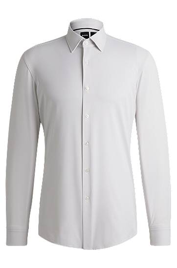 Košeľa BOSS Slim-Fit Performance-Stretch Jersey Shirt Šedá | 50533395, 0