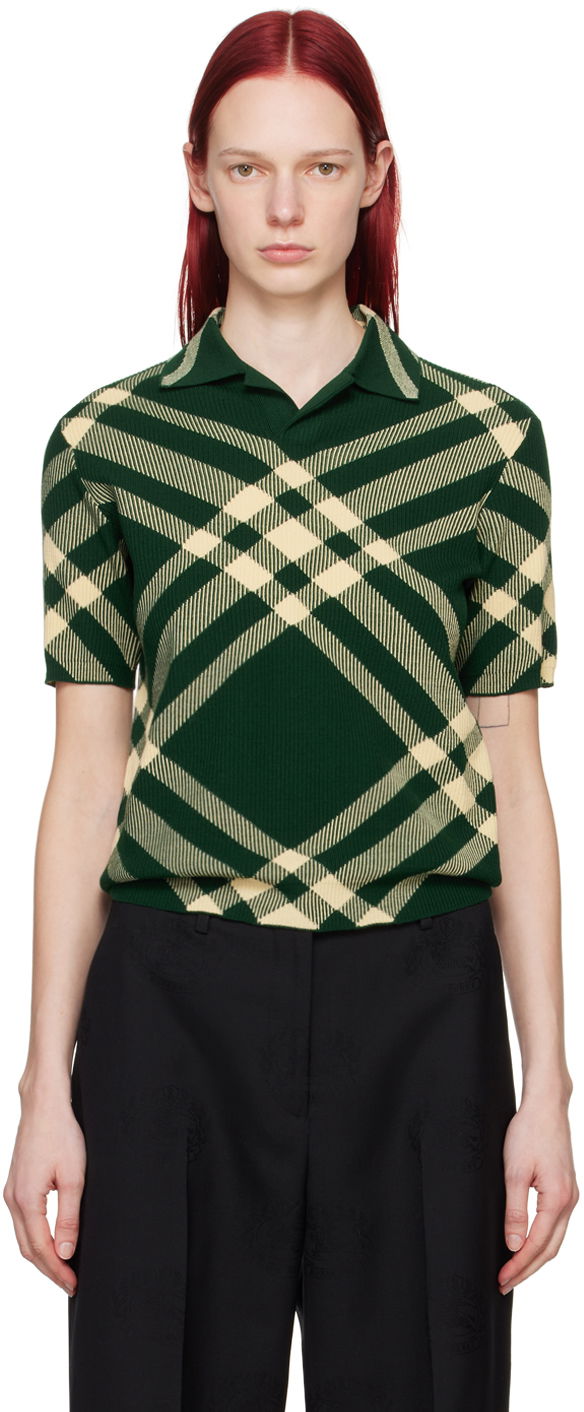 Polo tričko Burberry Check Polo Zelené | 8083111, 0