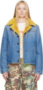 ERL Venice Faux-Fur Trim Denim Jacket
