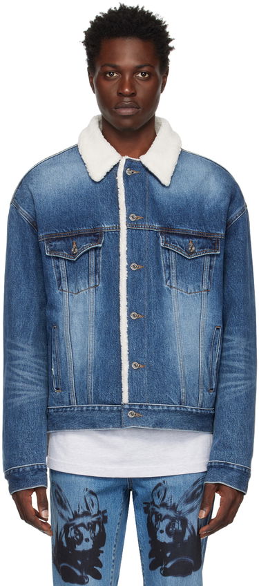 Bunda We11done Oversized Faux-Shearling Denim Jacket Modrá | WD-DJ3-22-378-U-BL, 0