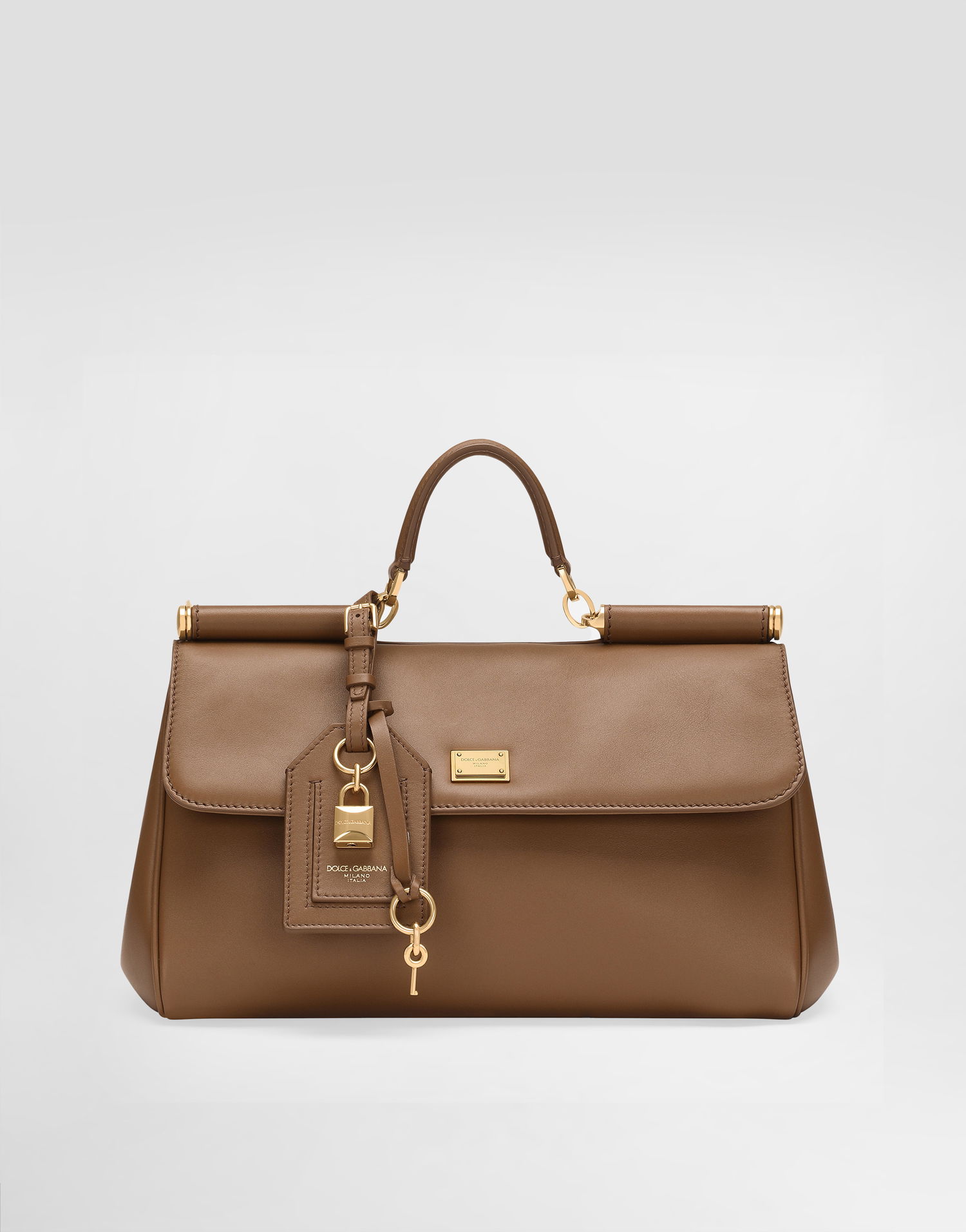 Kabelka Dolce & Gabbana Dolce & Gabbana My Sicily Plongé Calfskin Handbag Hnedá | BB7782B73218Z093, 0