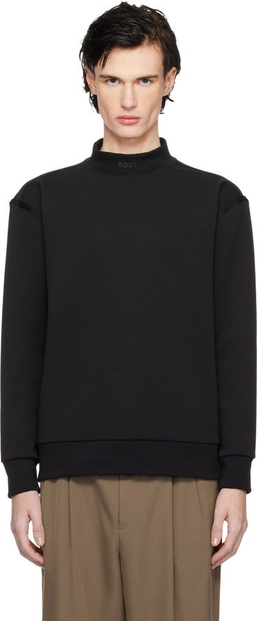 Mikina BOSS Mock Neck Sweatshirt Čierna | 50534121, 0