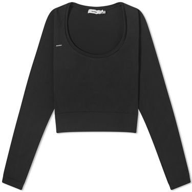 Crop Top PANGAIA Motion Low Impact Long Sleeve Cropped Top Čierna | 100009979868, 0