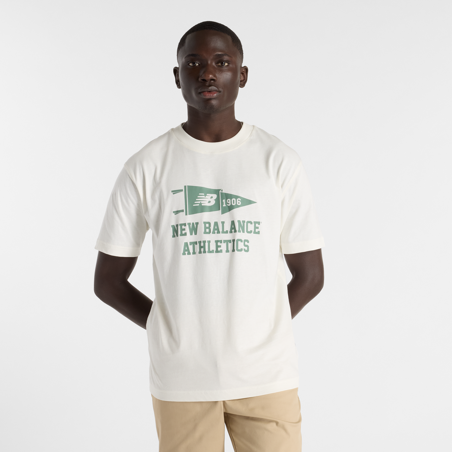 Tričko New Balance Men's Athletics Pennant T-Shirt Biela | NBMT51924SST, 0