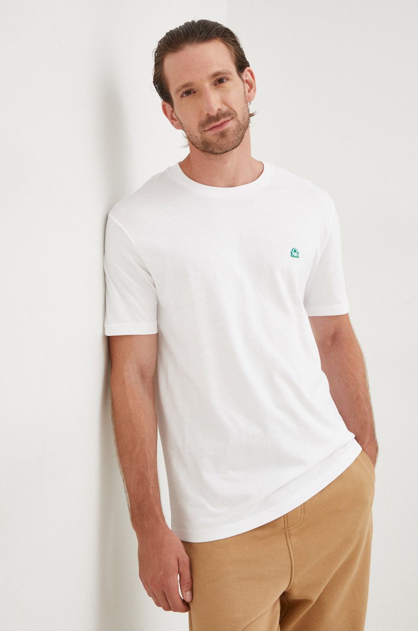 Tričko United Colors of Benetton Cotton T-Shirt Biela | 3MI5J1AF7.101., 0