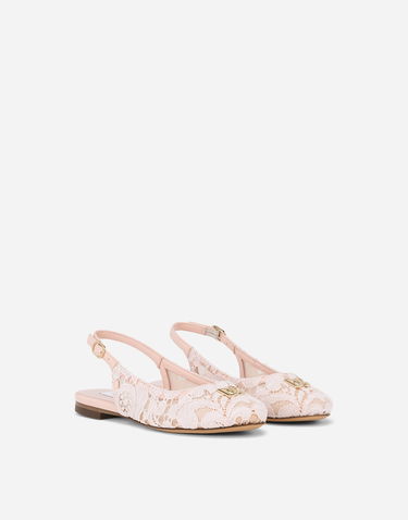 Tenisky a topánky Dolce & Gabbana Lace Slingback Flats Béžová | D11145AJ65280403, 1