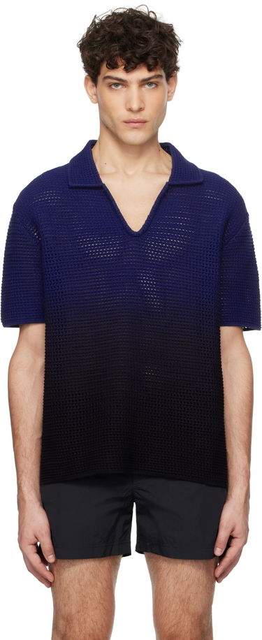 Polo tričko Orlebar Brown Orlebar Brown Batten Open Knit Polo Modrá | 280027, 0