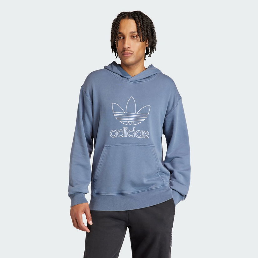 Mikina adidas Originals Adicolor Outline Trefoil Hoodie Navy | IR7991