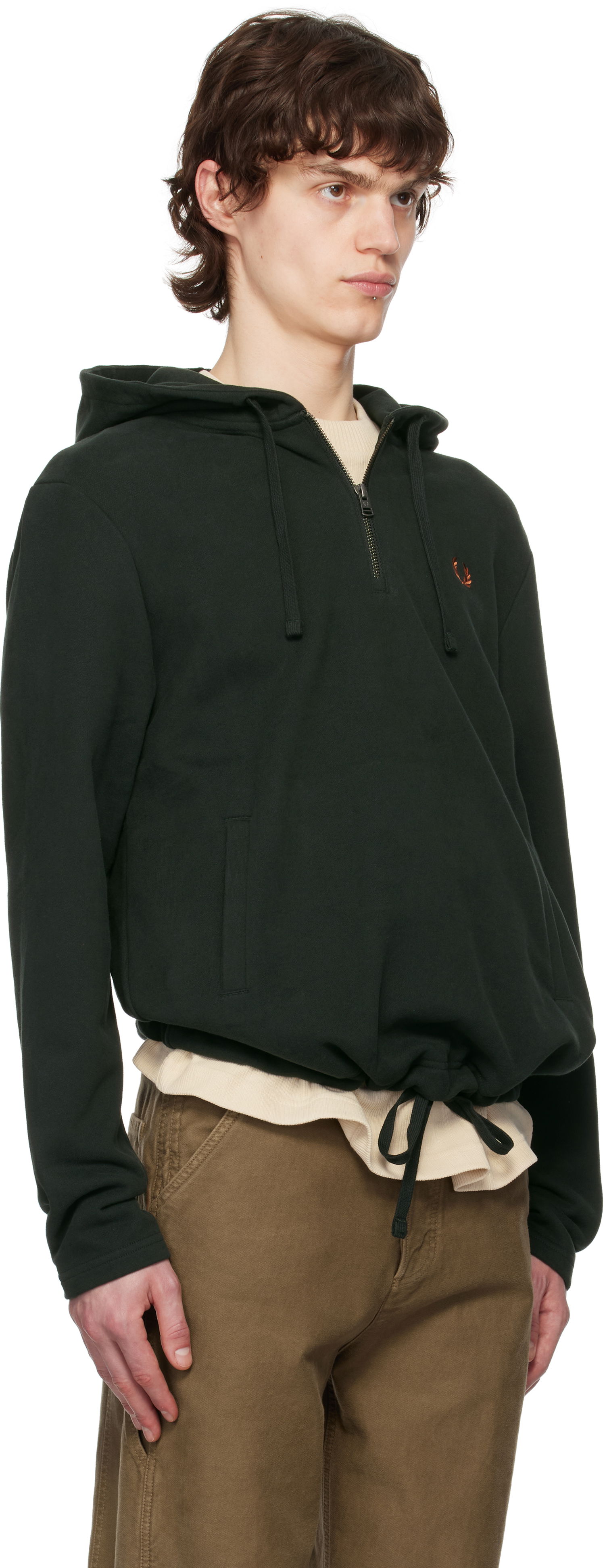 Mikina Fred Perry Fred Perry Smock Hoodie Zelené | M8619, 1