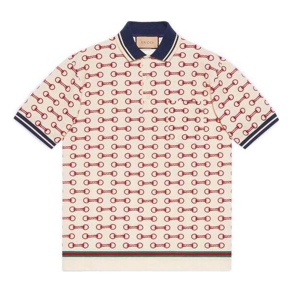 Polo tričko Gucci Horsebit Print Polo Biela | 717391-XJEWA-9376