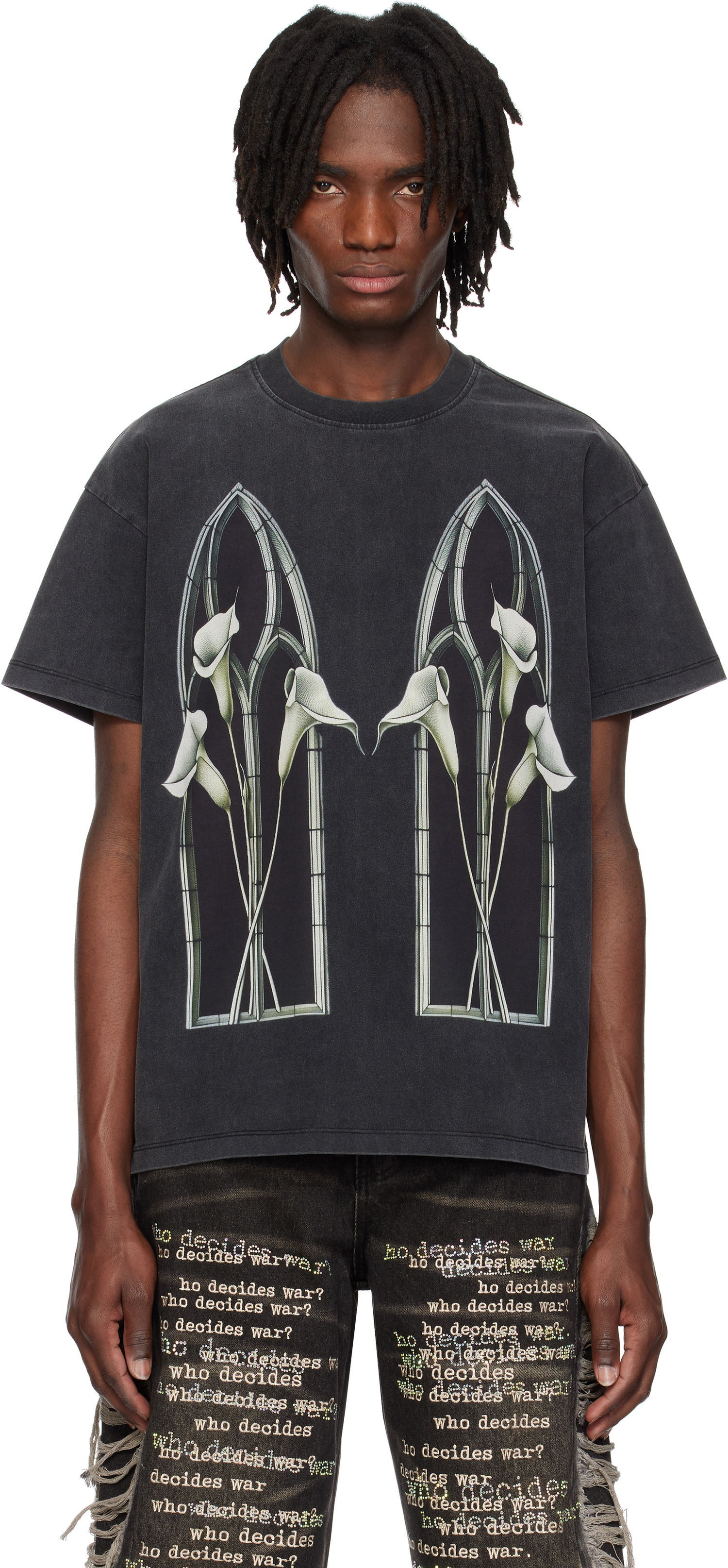 Tričko Who Decides War Who Decides War Calla Lily Arched T-Shirt Čierna | 1110010002SE25, 0