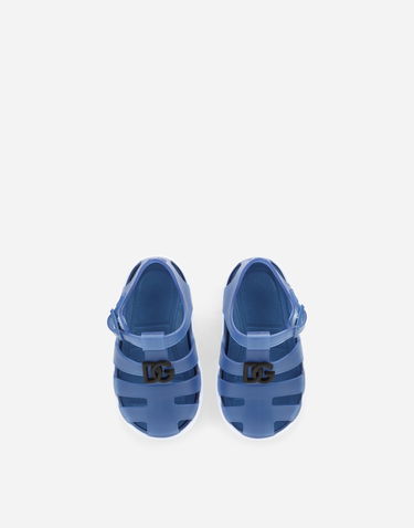 Tenisky a topánky Dolce & Gabbana Rubber Sandals with DG Logo First Steps Modrá | DN0115AT07989623, 3