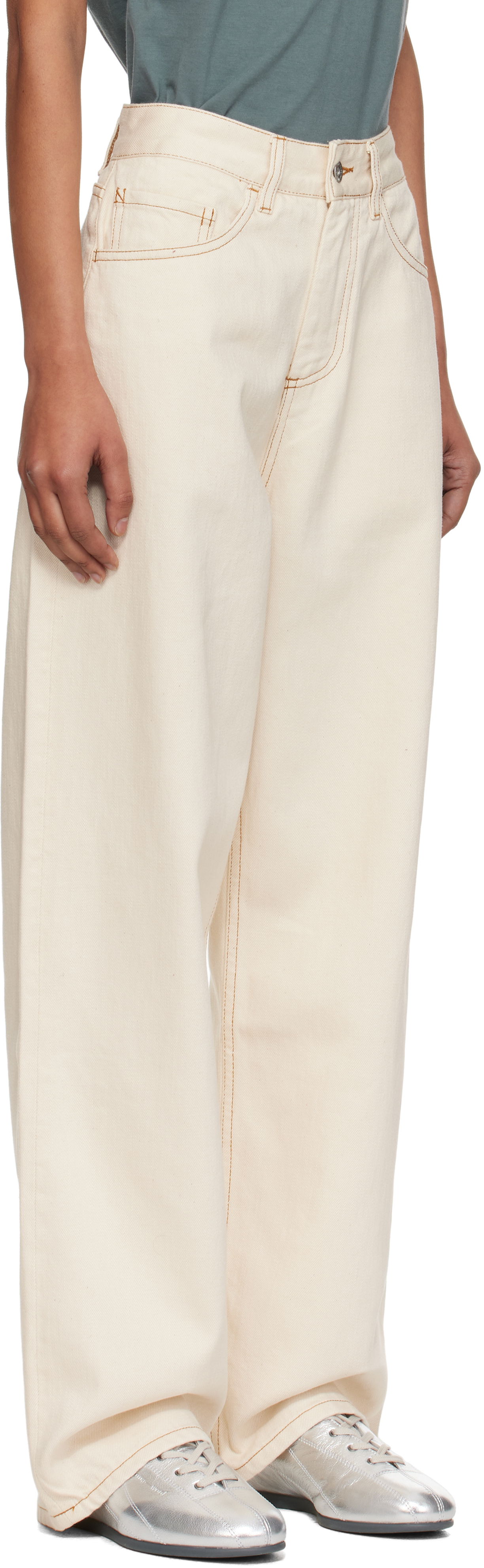 Džínsy YMC YMC Earth Silver Jeans Biela | Q4AZI, 1