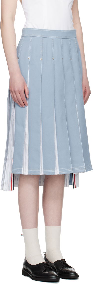 Sukňa Thom Browne Thom Browne Pleated Denim Midi Skirt Modrá | FGC441U-F0950, 1
