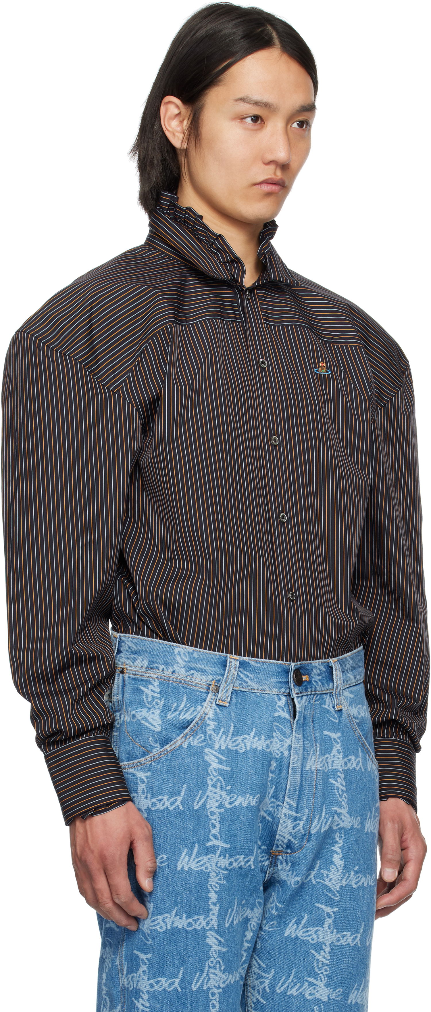 Košeľa Vivienne Westwood Vivienne Westwood Pinstripe Frilly Football Shirt Rôznofarebný | 3501001Y-W0127-, 1