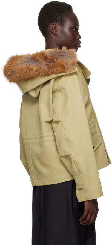 Parka Burberry Burberry Short Faux-Fur Trim Jacket Béžová | 8095254, 2