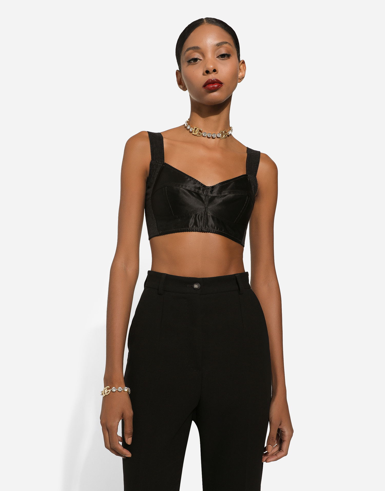 Náramok Dolce & Gabbana Bracelet With Rhinestones And DG Logo Žltá | WBO4S4W1111ZOO00, 1