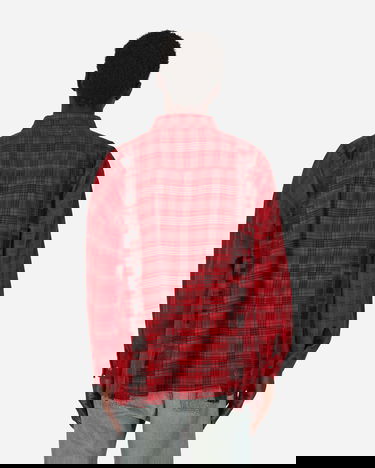 Košeľa Needles 7 Cuts Flannel Wide Shirt Over Dye Červená | NS305 A002, 4