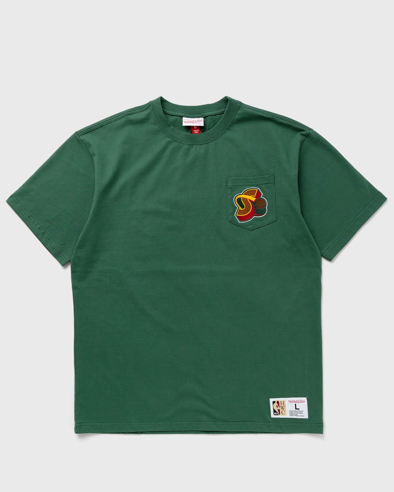Tričko Mitchell & Ness NBA PREMIUM POCKET TEE SEATTLE SUPERSONICS Zelené | TCRW6277-SSUYYPPPDKGN, 0