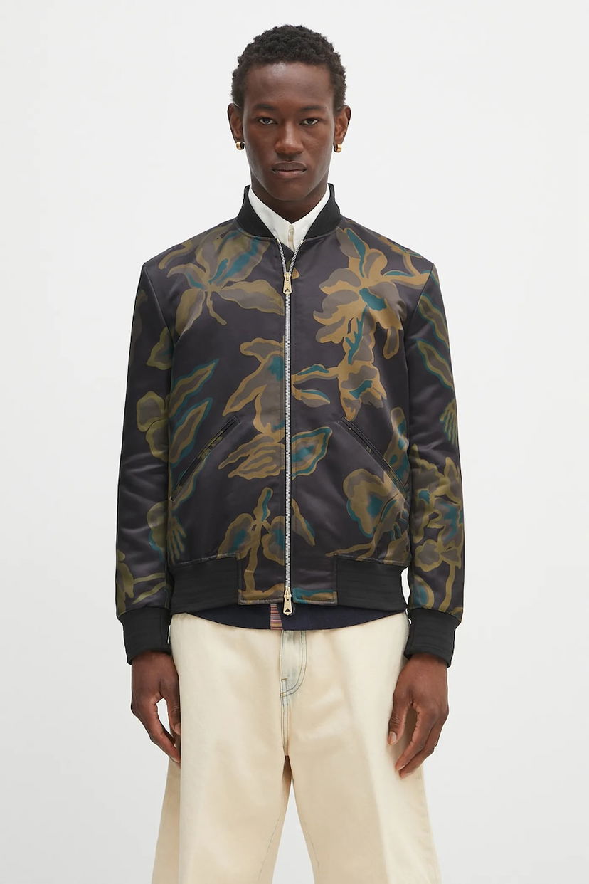 Bomber bunda Paul Smith Paul Smith Floral Print Bomber Jacket Čierna | M1R.275U.T02704
