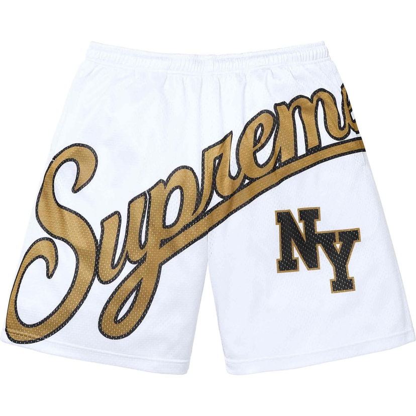 Šortky Supreme Big Script Mesh Shorts Biela | SUP-SS24-236