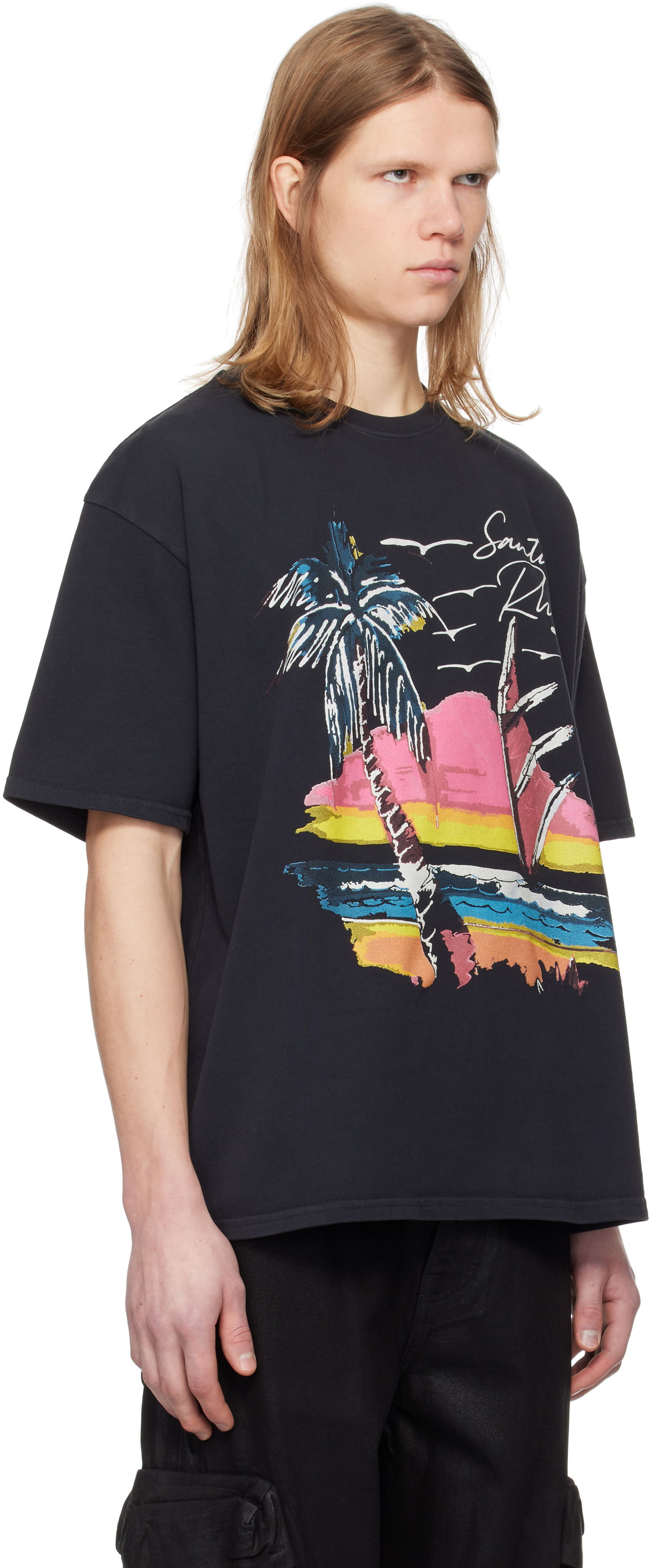 Tričko Rhude Rhude Saint-Rhude Graphic T-Shirt Čierna | RHPS25TT04012, 1