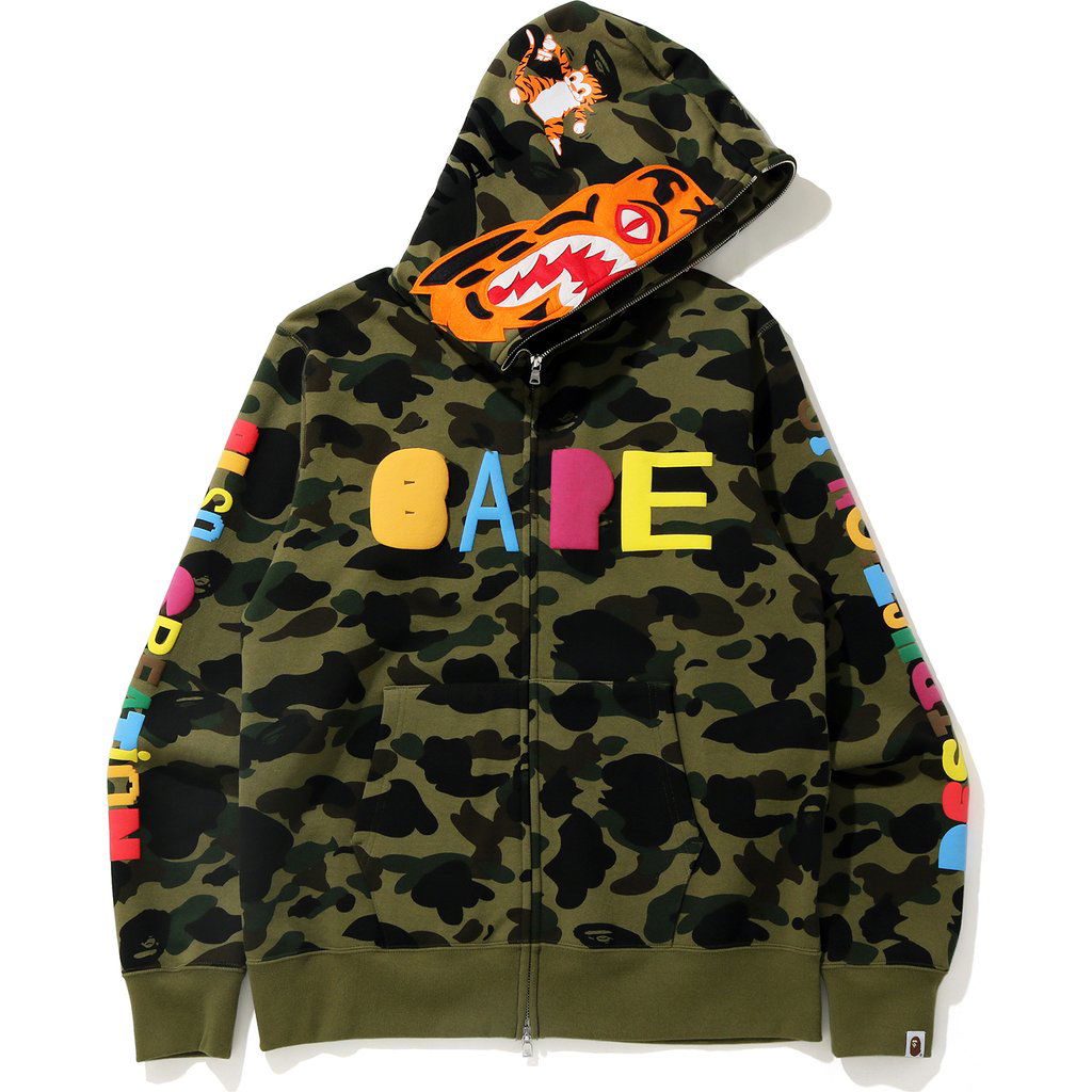 Mikina BAPE READYMADE x Tiger Shark Wide Full Zip Hoodie Zelené | 001ZPH231905X, 0