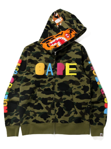 Mikina BAPE READYMADE x Tiger Shark Wide Full Zip Hoodie Zelené | 001ZPH231905X