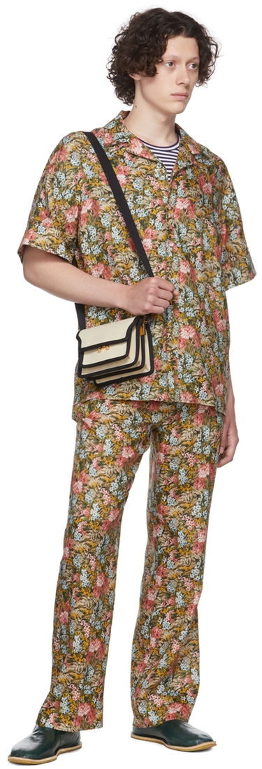 Košeľa Erdem Floral-Print Short Sleeve Shirt Zelené | MV22_503MLFL PHILIP SHIRT, 3