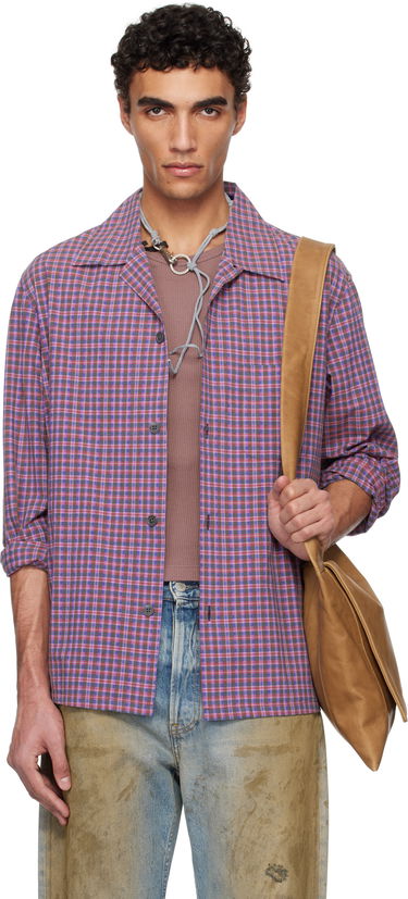 Košeľa OUR LEGACY Our Legacy Heusen Plaid Shirt Fialová | M2252HV, 0