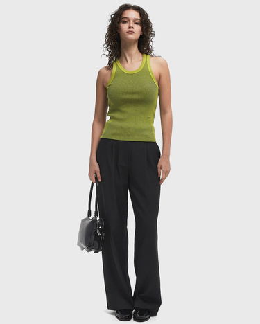 Tielko ØLÅF OLAF Retro Logo Ribbed Tank Top Zelené | W200101-PEAR, 1