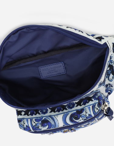Ľadvinka Dolce & Gabbana Dolce & Gabbana Majolica-print Nylon Belt Bag Modrá | EB0237AZ189HA3OB, 3
