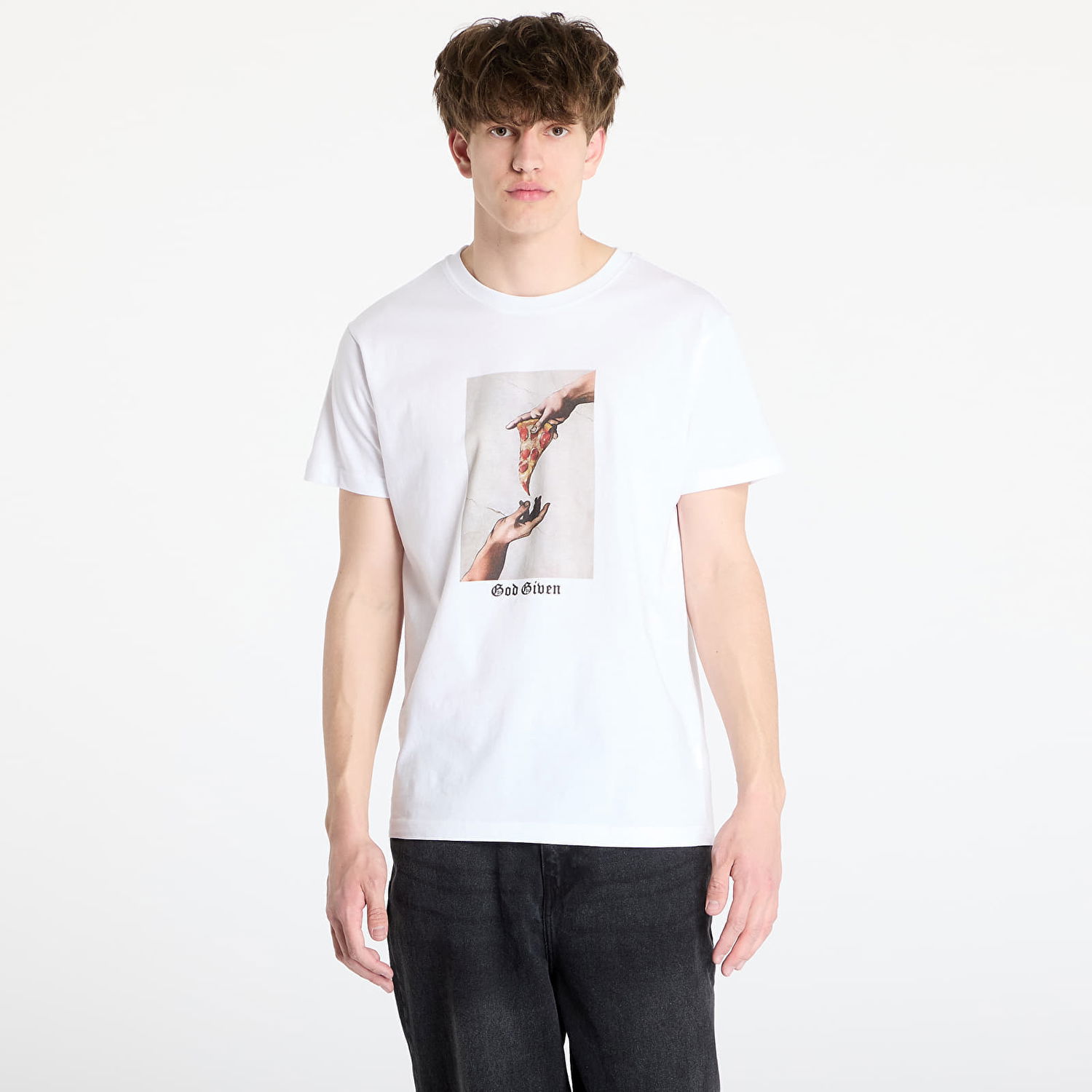 Tričko Urban Classics Urban Classics God Given Pizza Graphic Tee Biela | MT1575-00220, 0