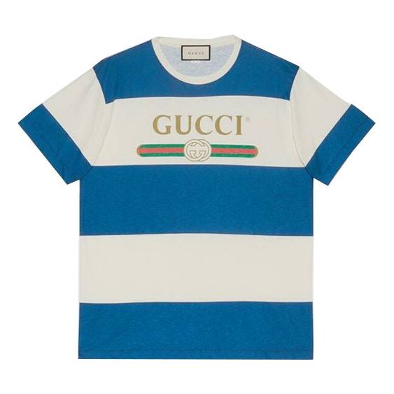Tričko Gucci Gucci Wide Stripe T-Shirt Modrá | 604176-XJB6V-9230, 0