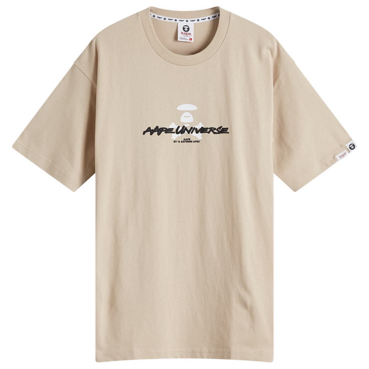 Tričko AAPE by A Bathing Ape AAPE Graffiti X-Bone Graphic T-Shirt Béžová | AAPTEM1564XXNBGE, 1