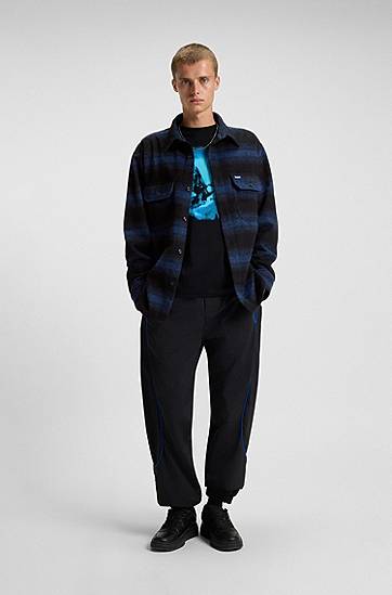 Košeľa BOSS Oversized-fit shirt with shadow stripe Rôznofarebný | 50549801, 1