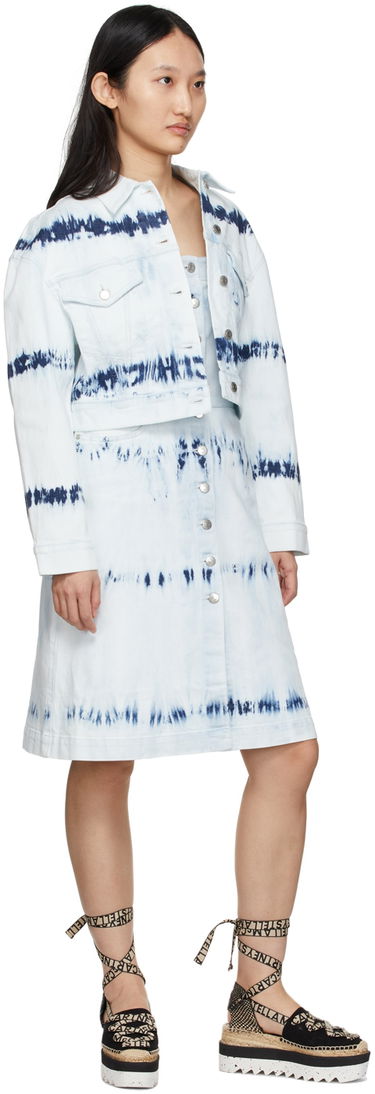 Bunda Stella McCartney Stella McCartney Tie-Dye Cropped Jacket Modrá | 604124SOH67, 3