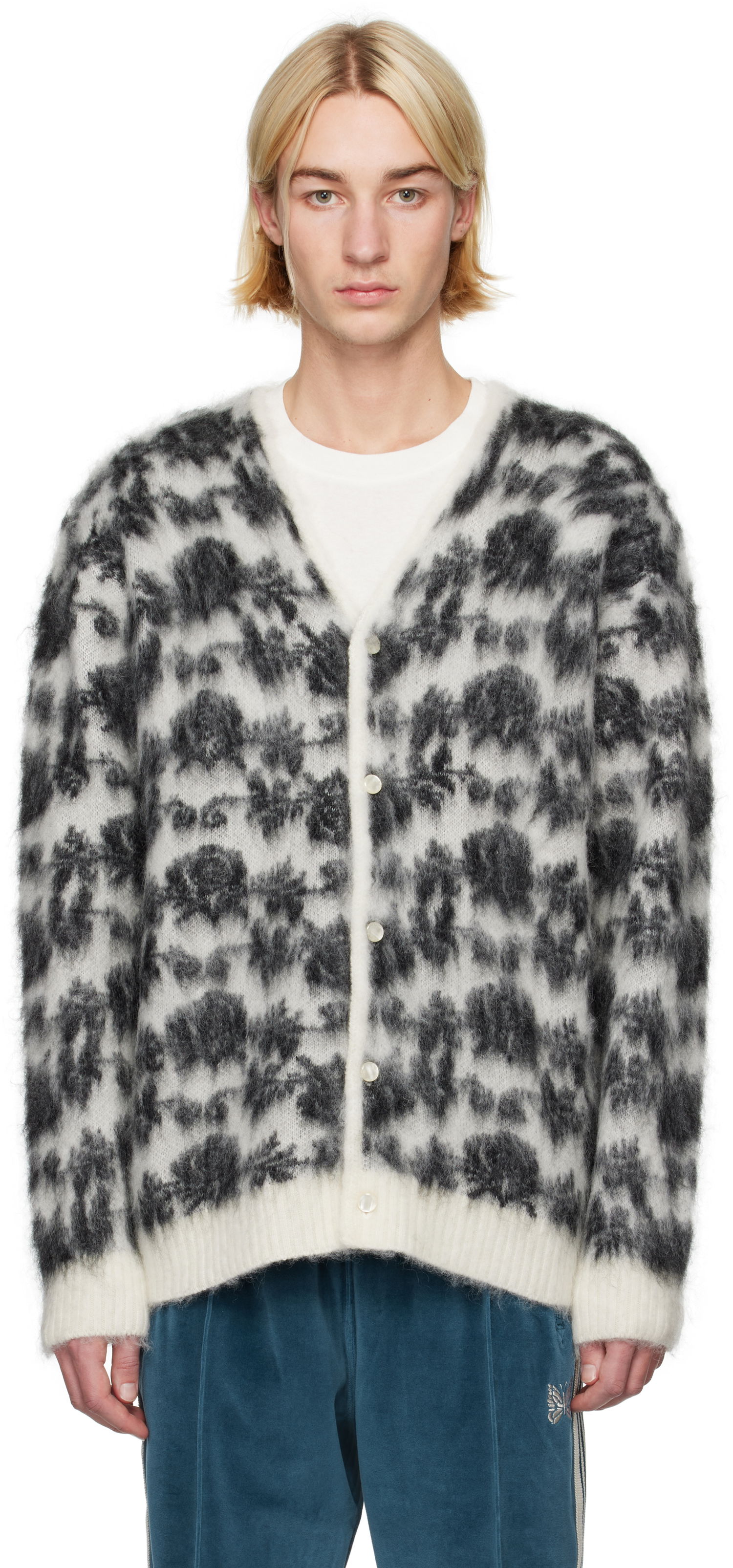 Sveter Needles Mohair Rose Cardigan Čierna | PU312, 0